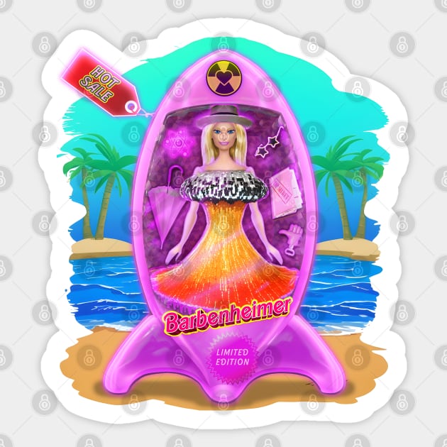 Barbenheimer - The new Atomic Barbie!. Sticker by GraphixRealm